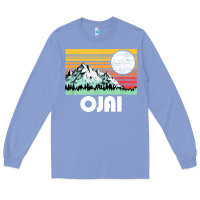 Colony Blue ojai california mountains & sun retro 80s graphic Long Sleeve Tee - linhVisuals