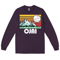 Plum ojai california mountains & sun retro 80s graphic Long Sleeve Tee - linhVisuals