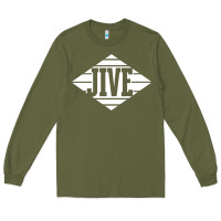 Army Green jive records Long Sleeve Tee - linhVisuals