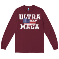 Burgundy ULTRA MAGA Long Sleeve Tee - linhVisuals
