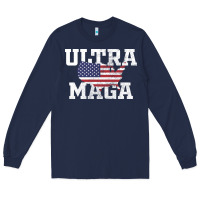 Navy ULTRA MAGA Long Sleeve Tee - linhVisuals