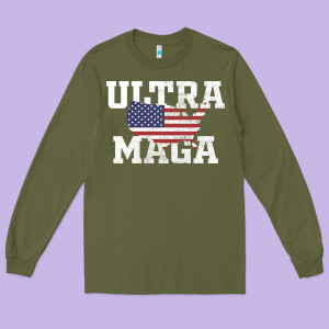 Ultra Maga Long Sleeve Tee Designed By Linhvisuals