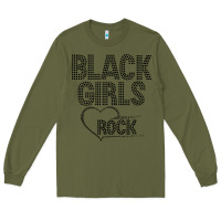 Army Green black girls rock Long Sleeve Tee - linhVisuals