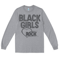 Heather Grey black girls rock Long Sleeve Tee - linhVisuals