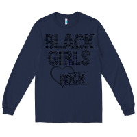 Navy black girls rock Long Sleeve Tee - linhVisuals