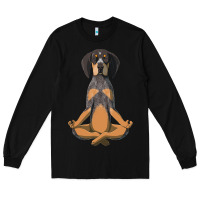 Black yoga fitness bluetick coonhound dog 363 bodybuilding Long Sleeve Tee - linhVisuals