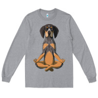 Heather Grey yoga fitness bluetick coonhound dog 363 bodybuilding Long Sleeve Tee - linhVisuals