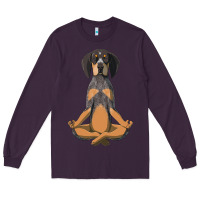 Plum yoga fitness bluetick coonhound dog 363 bodybuilding Long Sleeve Tee - linhVisuals