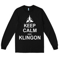 Black keep calm and klingon Long Sleeve Tee - linhVisuals