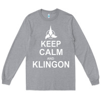 Heather Grey keep calm and klingon Long Sleeve Tee - linhVisuals