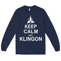 Navy keep calm and klingon Long Sleeve Tee - linhVisuals