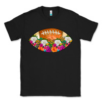 Black American Football Floral Classic Tee - CowCowDesign