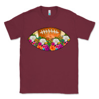 Burgundy American Football Floral Classic Tee - CowCowDesign