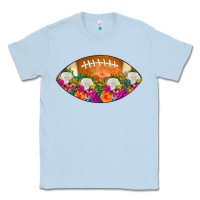 Dusty Blue American Football Floral Classic Tee - CowCowDesign
