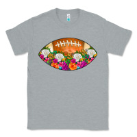 Heather Grey American Football Floral Classic Tee - CowCowDesign