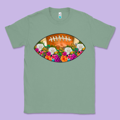 American Football Floral Classic Tee Designed By Cowcowdesign