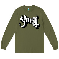 Army Green ghost Long Sleeve Tee - linhVisuals