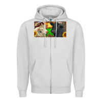 Dove Grey Charolais Bull And Black Angus Bull With Farm Zipper Hoodie - RanaPortraitStore