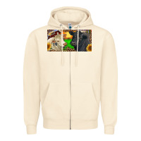 Sandshell Charolais Bull And Black Angus Bull With Farm Zipper Hoodie - RanaPortraitStore