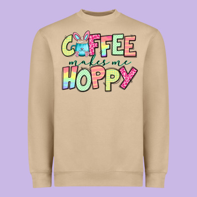 Coffee Makes Me Hoppy Easter Heavyweight Sweatshirt Designed By Jasminsmagicworld