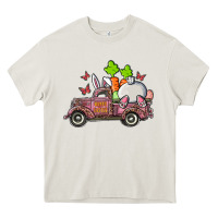 Cream happy easter pink truck with bunny Heavy Core Tee - RanaPortraitStore