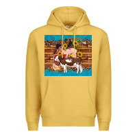 Antique Gold western farm cow pig rooster chick farm chicken barn Premium Hoodie - Artiststas