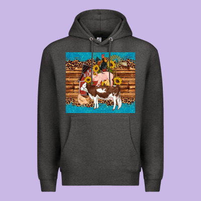Western Farm Cow Pig Rooster Chick Farm Chicken Barn Premium Hoodie Designed By Artiststas