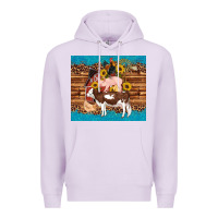 Lilac western farm cow pig rooster chick farm chicken barn Premium Hoodie - Artiststas