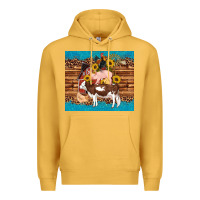 Mustard western farm cow pig rooster chick farm chicken barn Premium Hoodie - Artiststas