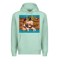 Seafoam western farm cow pig rooster chick farm chicken barn Premium Hoodie - Artiststas