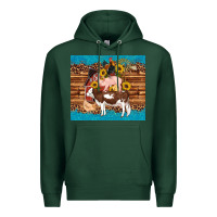 Sports Green western farm cow pig rooster chick farm chicken barn Premium Hoodie - Artiststas
