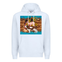 White western farm cow pig rooster chick farm chicken barn Premium Hoodie - Artiststas