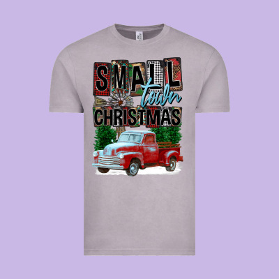 Small Town Christmas Vintage Tee Designed By Fadigitalartstudio