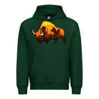 Forest Green western bison Urban Hoodie - Jasminsmagicworld
