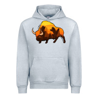 Heather Grey western bison Urban Hoodie - Jasminsmagicworld