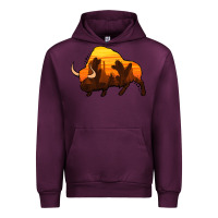 Mauve Wine western bison Urban Hoodie - Jasminsmagicworld