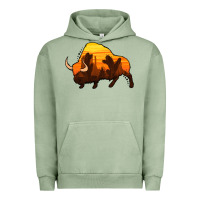 Pigment Oil Green western bison Urban Hoodie - Jasminsmagicworld