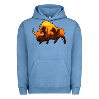 Pigment Pebble Blue western bison Urban Hoodie - Jasminsmagicworld
