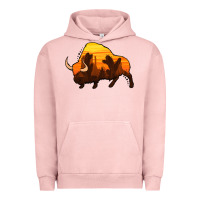 Pigment Salmon western bison Urban Hoodie - Jasminsmagicworld