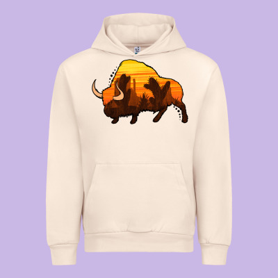Western Bison Urban Hoodie Designed By Jasminsmagicworld