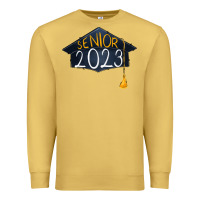 Antique Gold Senior 2023 graduation png sublimation design down Premium Sweatshirt - RanaPortraitStore