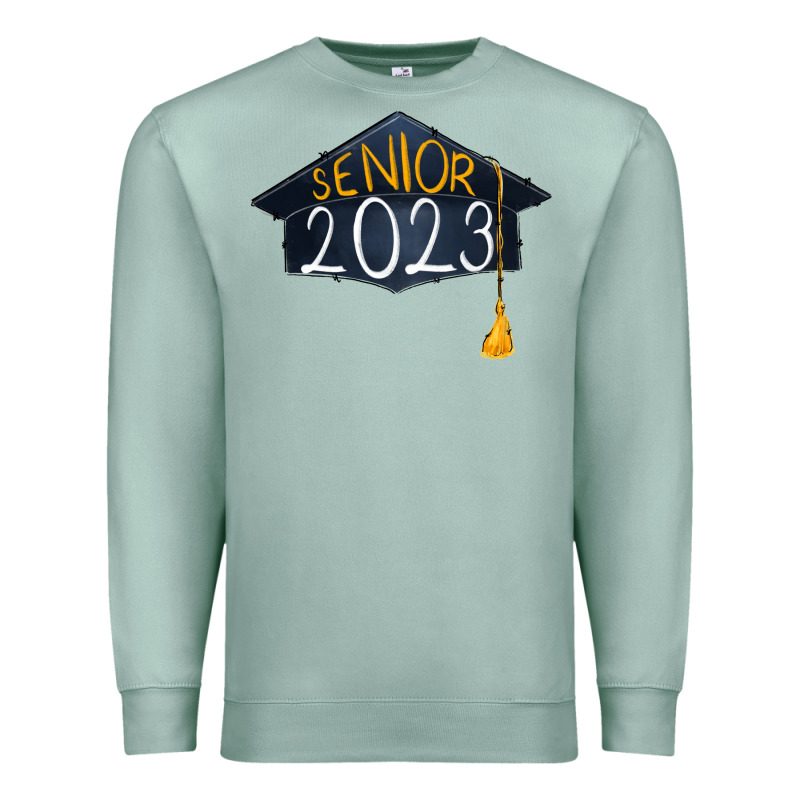 Senior 2023 Graduation Png Sublimation Design Down Premium Sweatshirt by RanaPortraitStore | Teevron