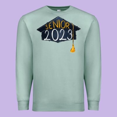 Senior 2023 Graduation Png Sublimation Design Down Premium Sweatshirt Designed By Ranaportraitstore