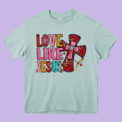 Love Like Jesus Heavy Core Tee Designed By Oliviacreatesart