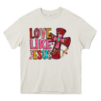 Cream love like jesus Heavy Core Tee - OliviaCreatesArt