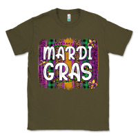 Army Green mardi gras fleur de lis brush stroke Classic Tee - Artiststas