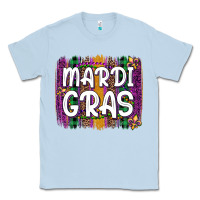 Dusty Blue mardi gras fleur de lis brush stroke Classic Tee - Artiststas