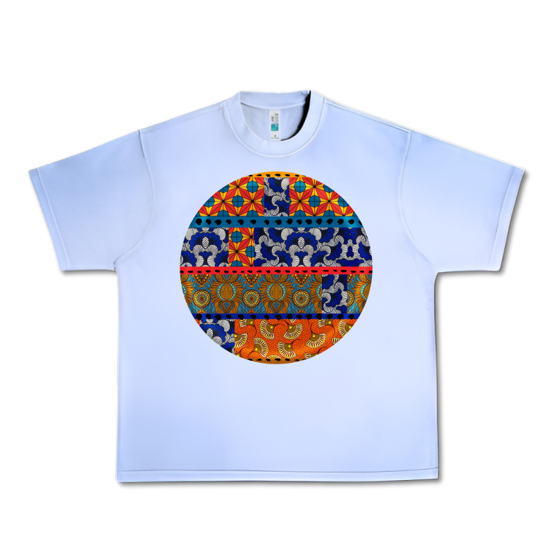 African Fabric Pattern Round Earrings Urban Heavy Tee by BundleAndBundleShop | Teevron