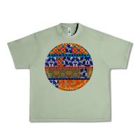 Oil Green african fabric pattern round earrings Urban Heavy Tee - BundleAndBundleShop