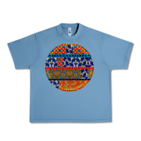 Pebble Blue african fabric pattern round earrings Urban Heavy Tee - BundleAndBundleShop
